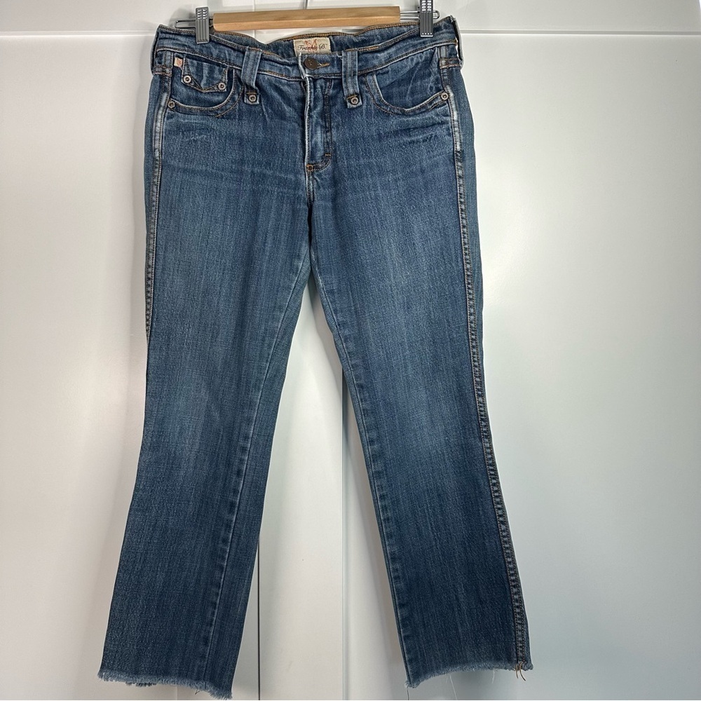 Frankie B vintage jeans 6 low rise straight leg ankle cropped raw hem Y2K 90’s